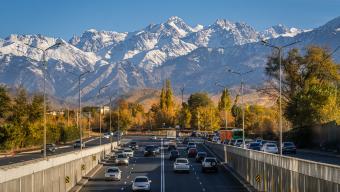 Almaty road Kazakhstan