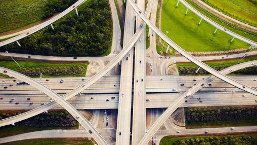 aerial view highway