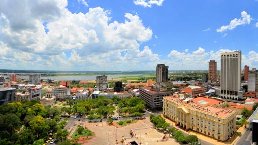 Panorama of Asuncion, capital of Paraguay
