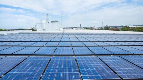 solar panels on factory roof